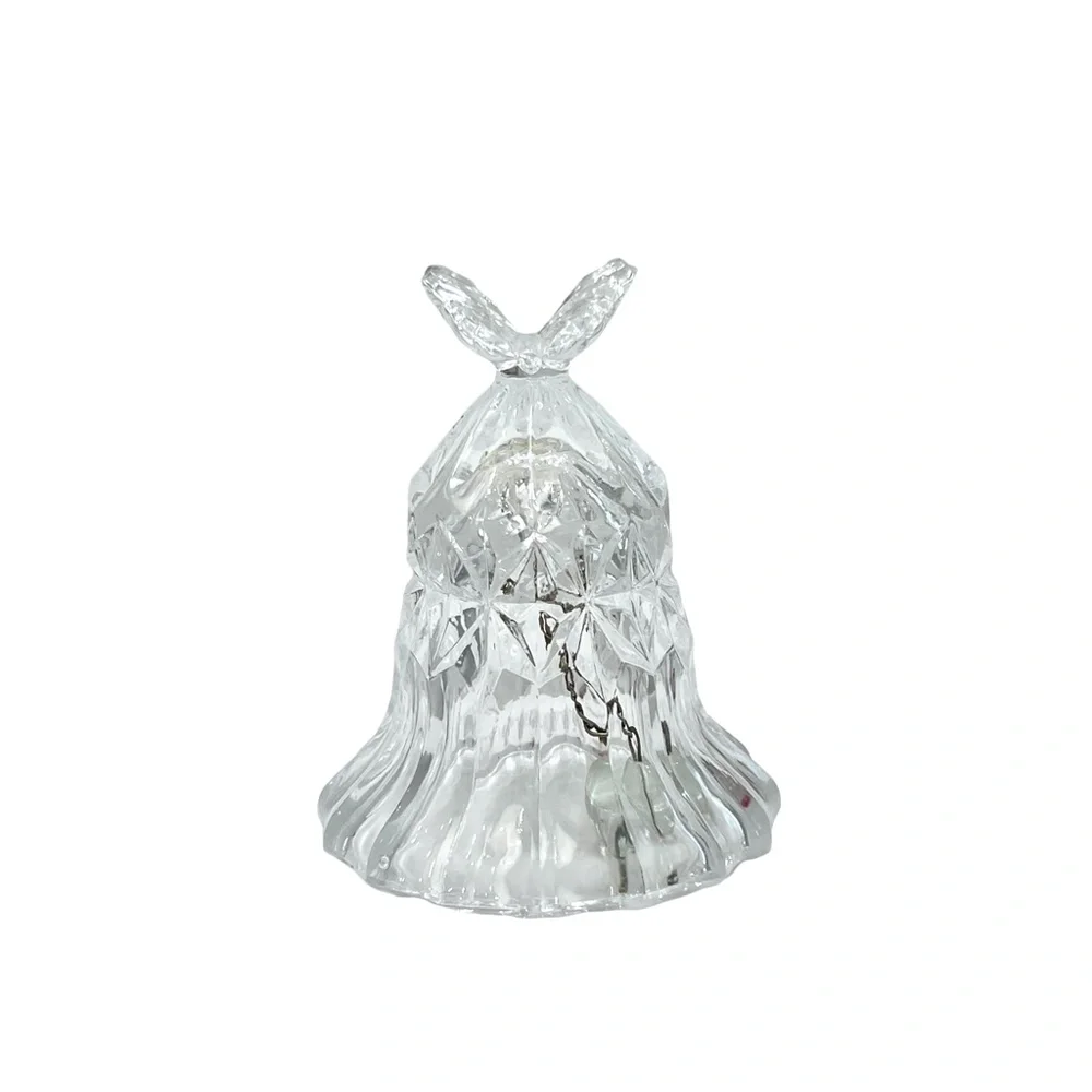 VINTAGE CUT CRYSTAL BELL WITH BUTTERFLY TOP